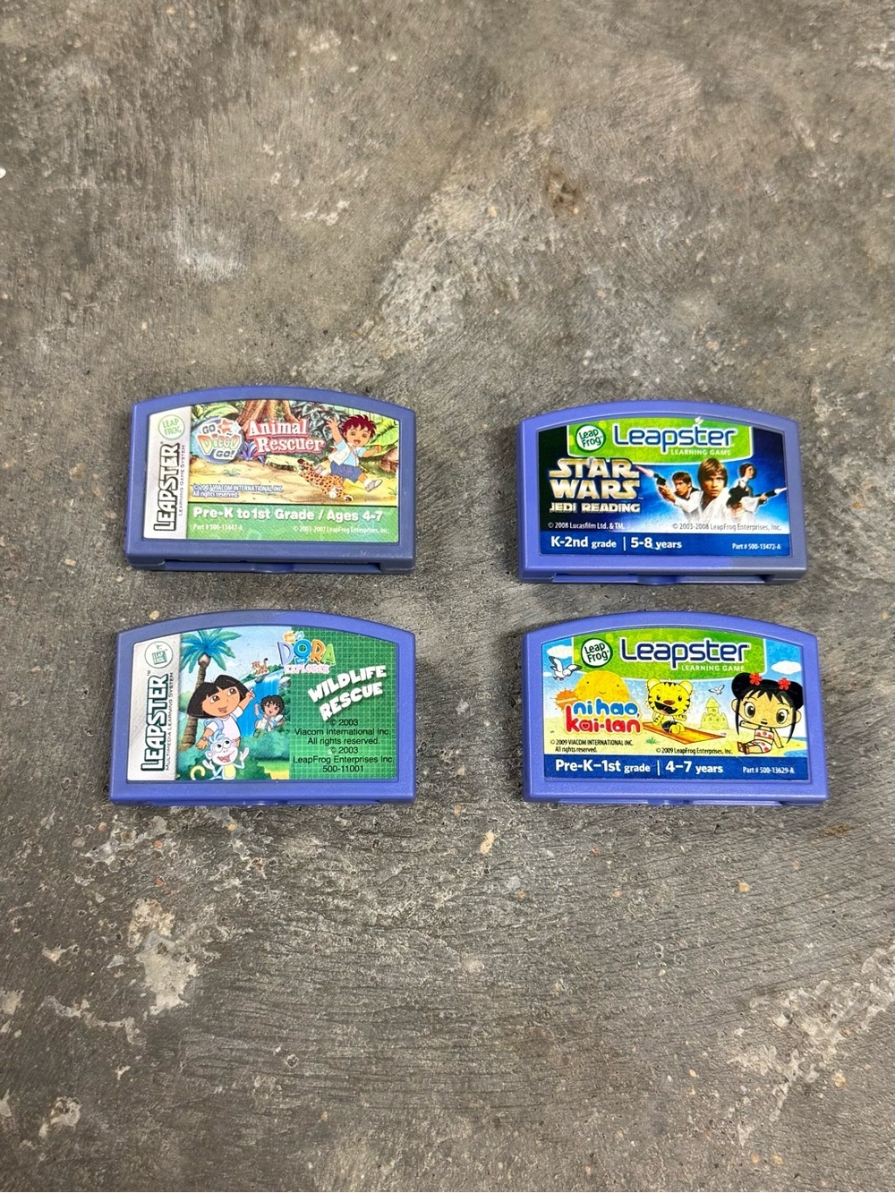 LeapFrog Leapster Game Lot 4 Star Wars Dora Diego Ni Hao Kai-Lan